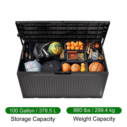 Outdoor Patio Storage Resin Lockable Deck Box