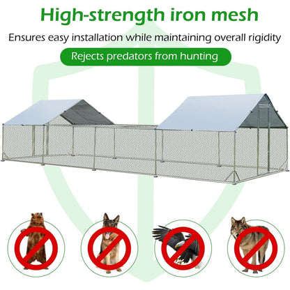 AECOJOY Large Metal Chicken Coop Run Walk-in Metal Chicken Cage