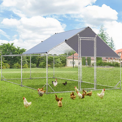 AECOJOY Large Metal Chicken Coop Run Walk-in Metal Chicken Cage