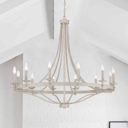 Fidenza 12-light Modern Farmhouse Empire Wagon Wheel Chandelier with UL - D40'' * H135''