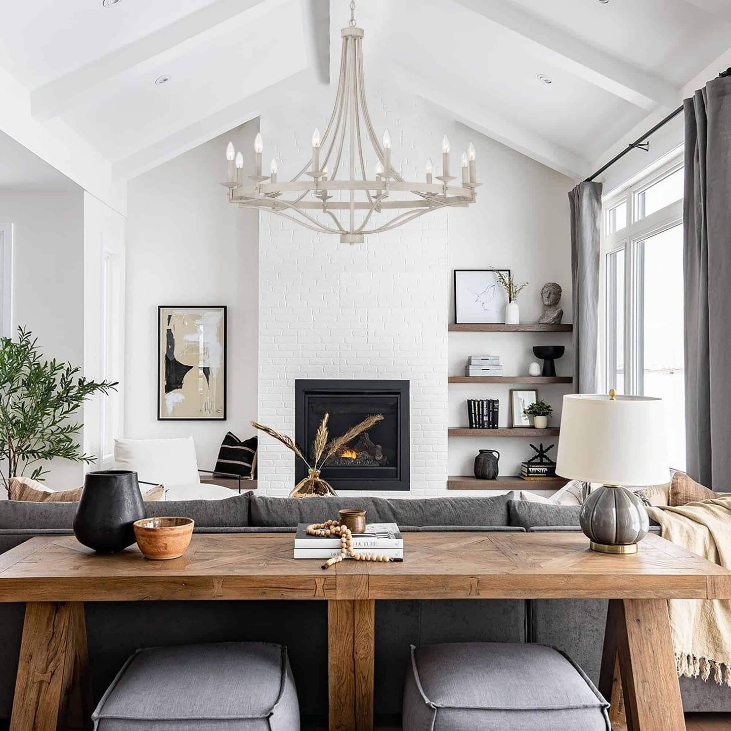 Fidenza 12-light Modern Farmhouse Empire Wagon Wheel Chandelier with UL - D40'' * H135''