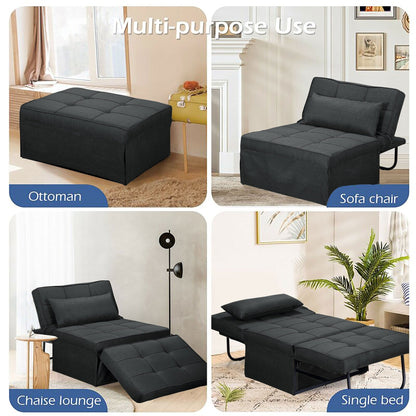 Convertible Sofa Bed Sleeper Sofa Chair Couch Folding Ottoman Recliner Chairs for Living Room