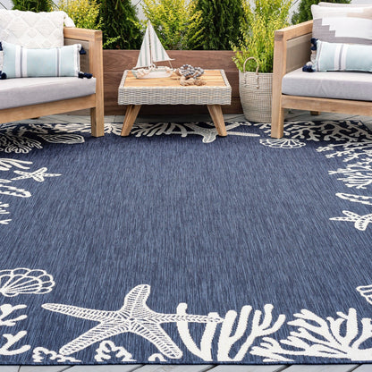 Exo Coastal Graphic Print Indoor/Outdoor Area Rug