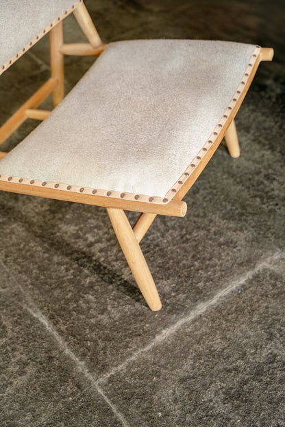 Riva Teak and Cowhide Lounge Chair