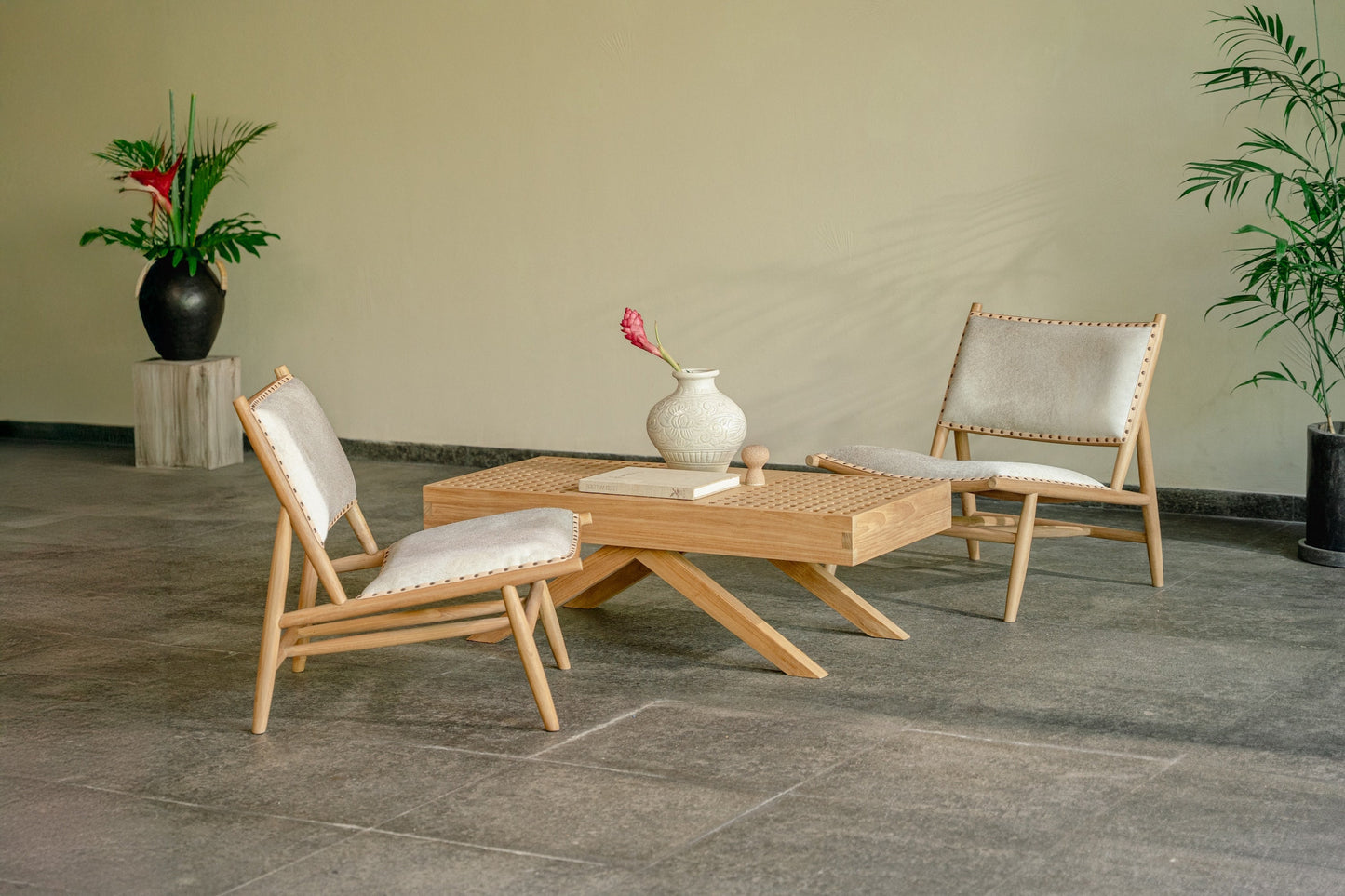 Riva Teak and Cowhide Lounge Chair