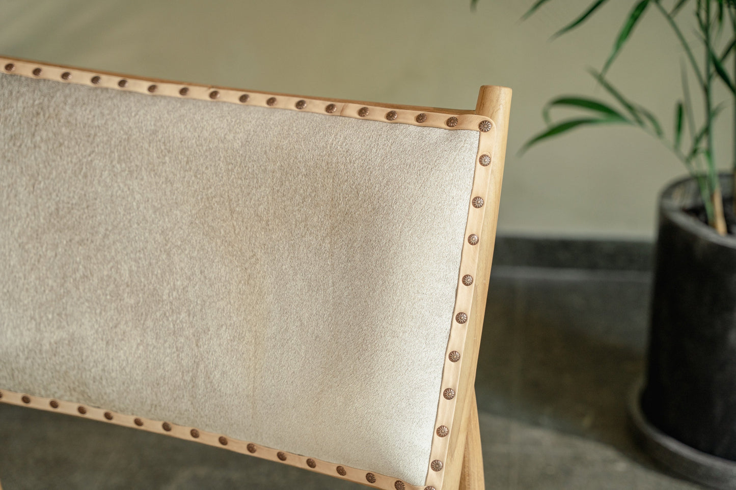 Riva Teak and Cowhide Lounge Chair