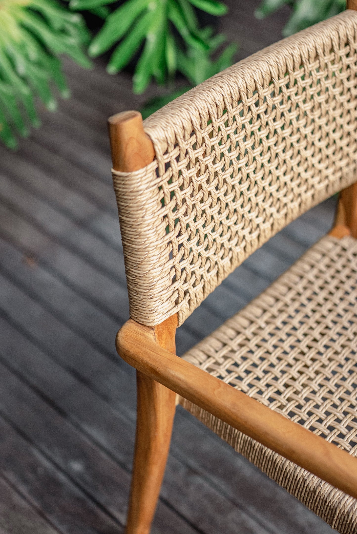 Kamu Indoor Outdoor Stackable Teak Dining Chair