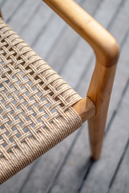 Kamu Indoor Outdoor Stackable Teak Dining Chair