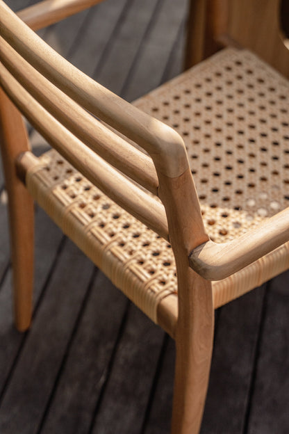 Taman Indoor Outdoor Stackable Teak Dining Chair