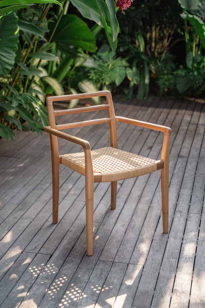 Taman Indoor Outdoor Stackable Teak Dining Chair