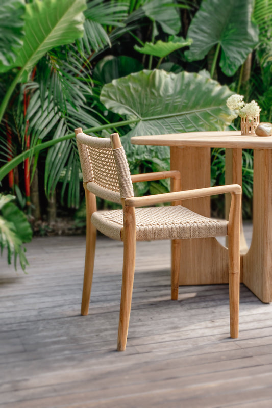 Kamu Indoor Outdoor Stackable Teak Dining Chair