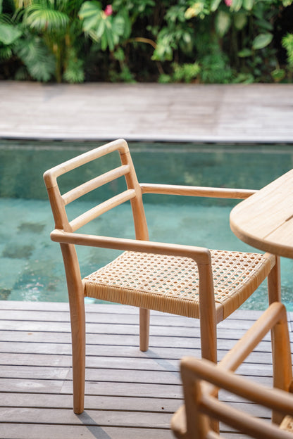 Taman Indoor Outdoor Stackable Teak Dining Chair