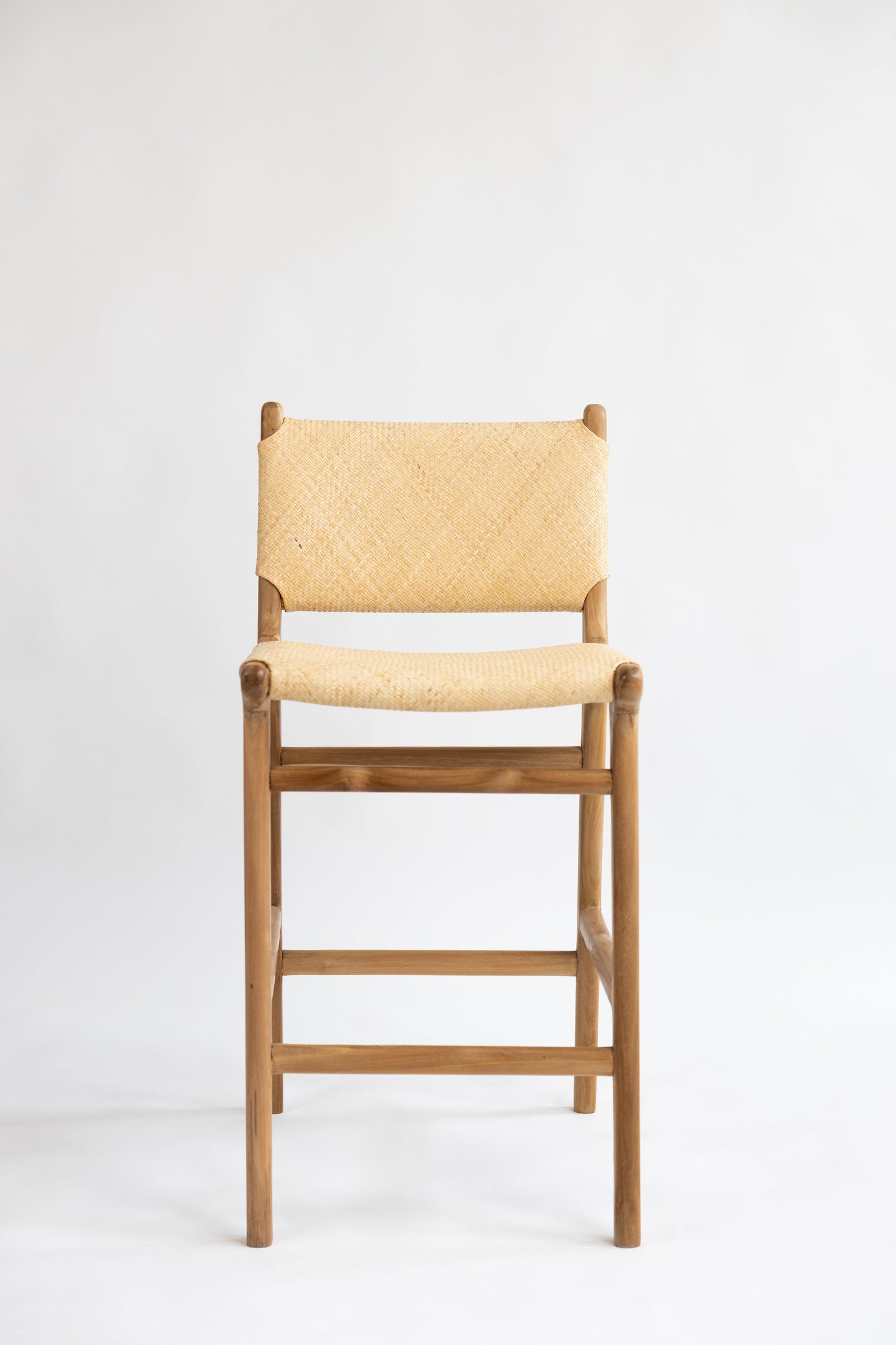 Lily Tight Woven Rattan Teak Counter Stool