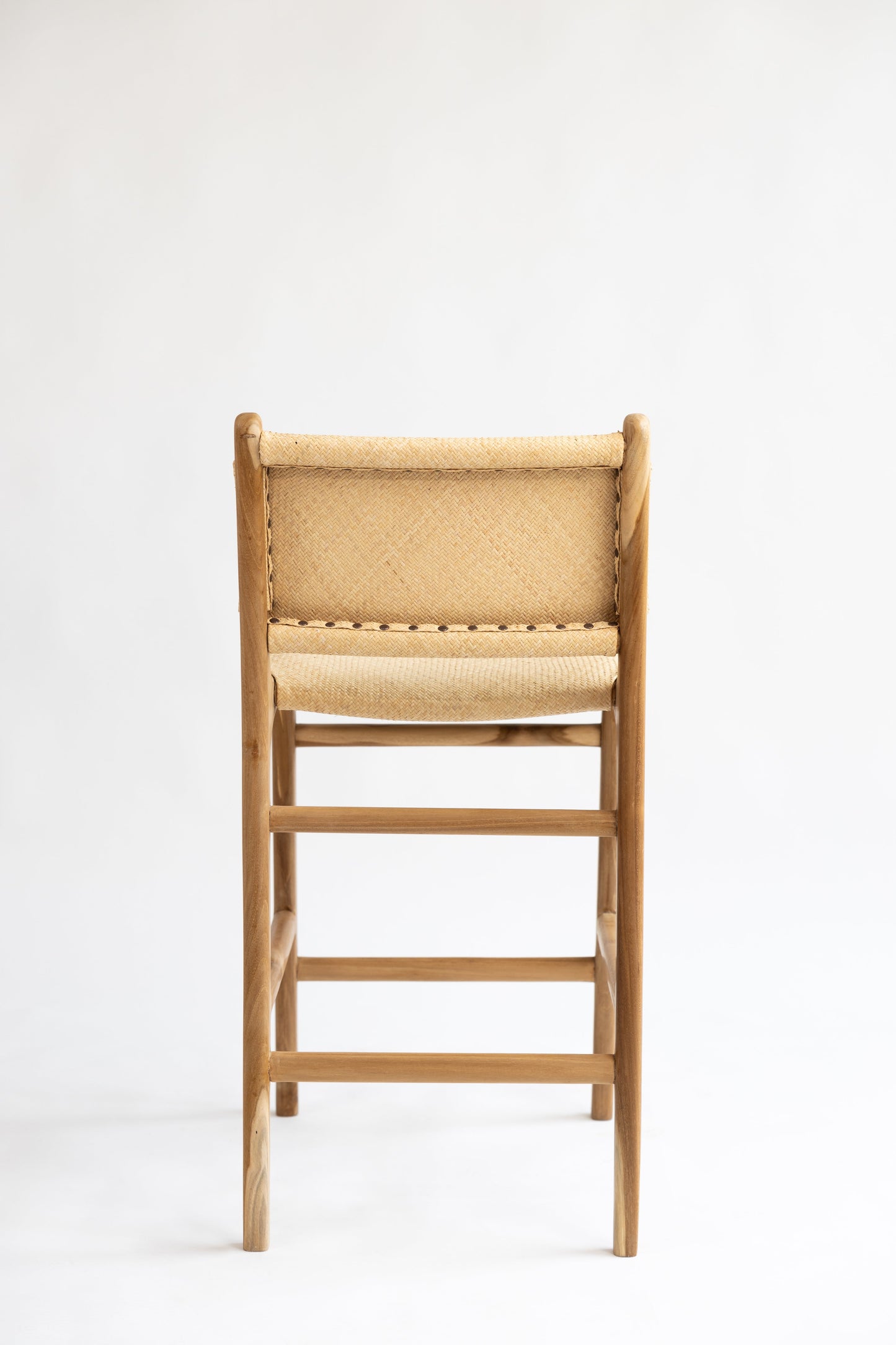 Lily Tight Woven Rattan Teak Counter Stool