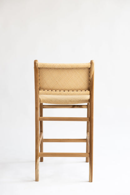Lily Tight Woven Rattan Teak Counter Stool