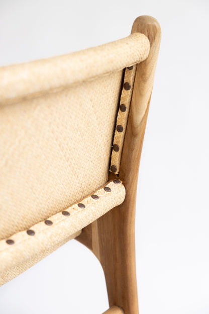Lily Tight Woven Rattan Teak Counter Stool