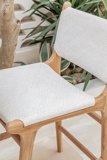 Lily Tight Woven Rattan Teak Counter Stool