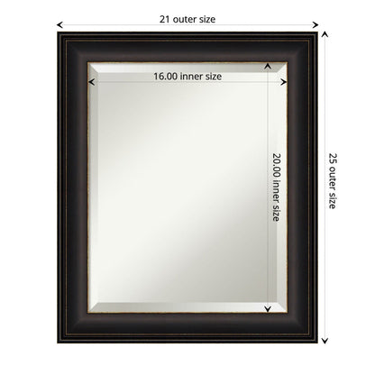 Beveled Bathroom Wall Mirror - Trio Oil Rubbed Bronze Frame - Trio Oil Rubbed Bronze