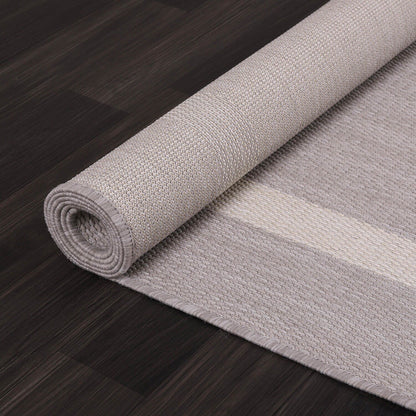 Beverly Rug Modern Bordered Indoor Outdoor Rug, Outside Carpet for Patio, Deck, Porch