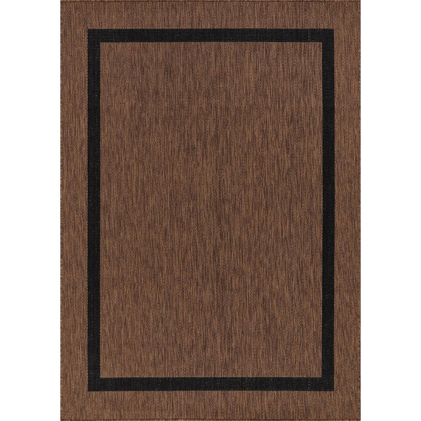 Beverly Rug Modern Bordered Indoor Outdoor Rug, Outside Carpet for Patio, Deck, Porch