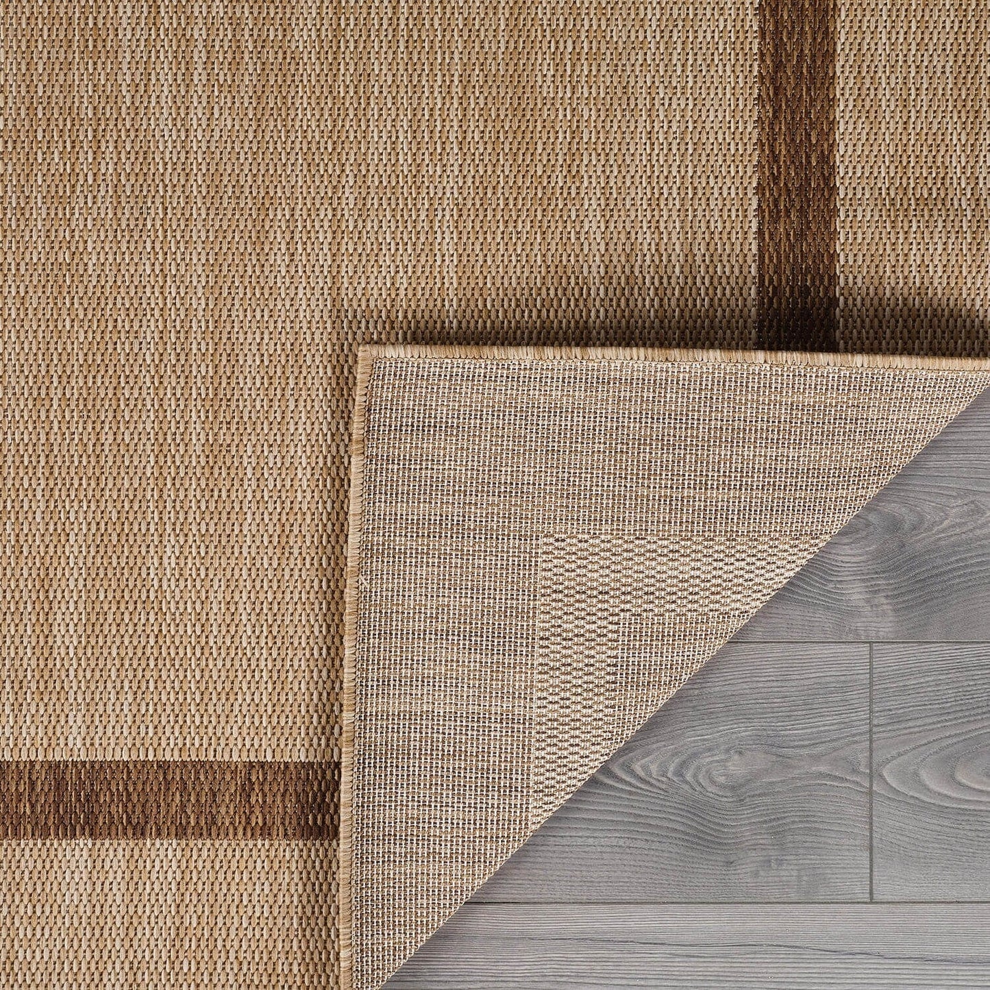 Beverly Rug Modern Bordered Indoor Outdoor Rug, Outside Carpet for Patio, Deck, Porch