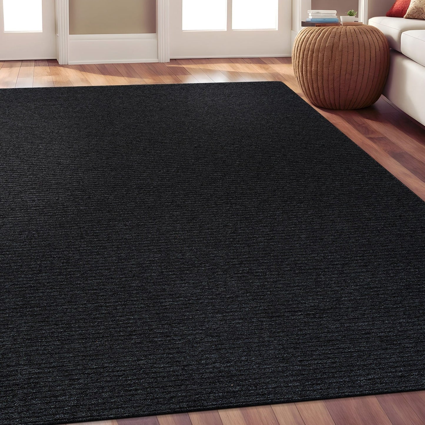 Beverly Rug Solid Color Non-Slip Rubber Back Washable Indoor Area Rug