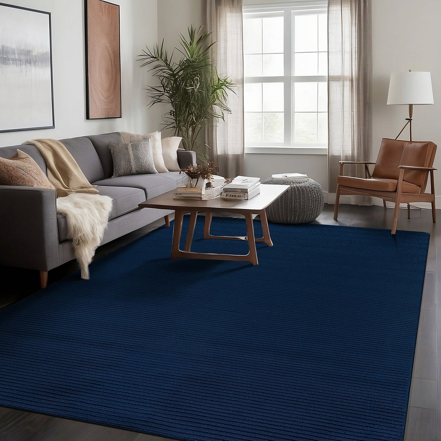 Beverly Rug Solid Color Non-Slip Rubber Back Washable Indoor Area Rug