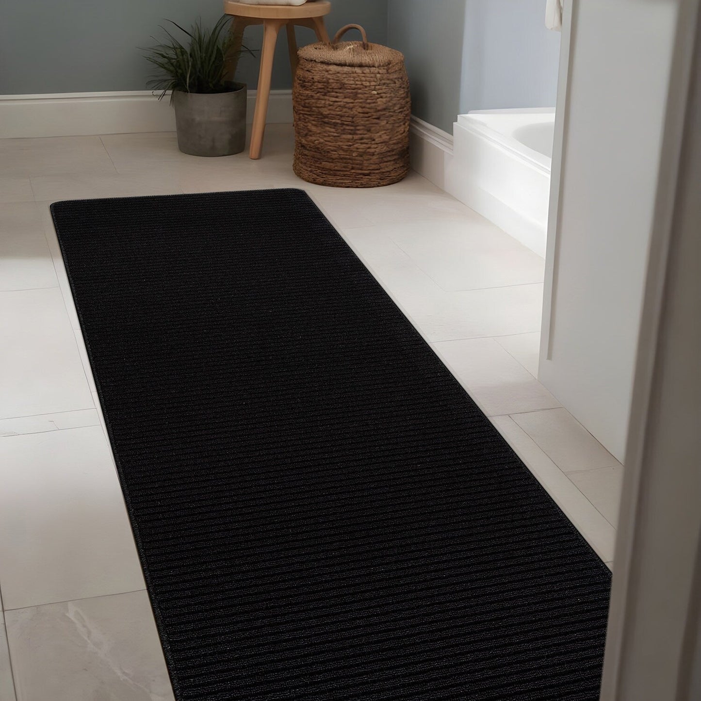 Beverly Rug Solid Color Non-Slip Rubber Back Washable Indoor Area Rug