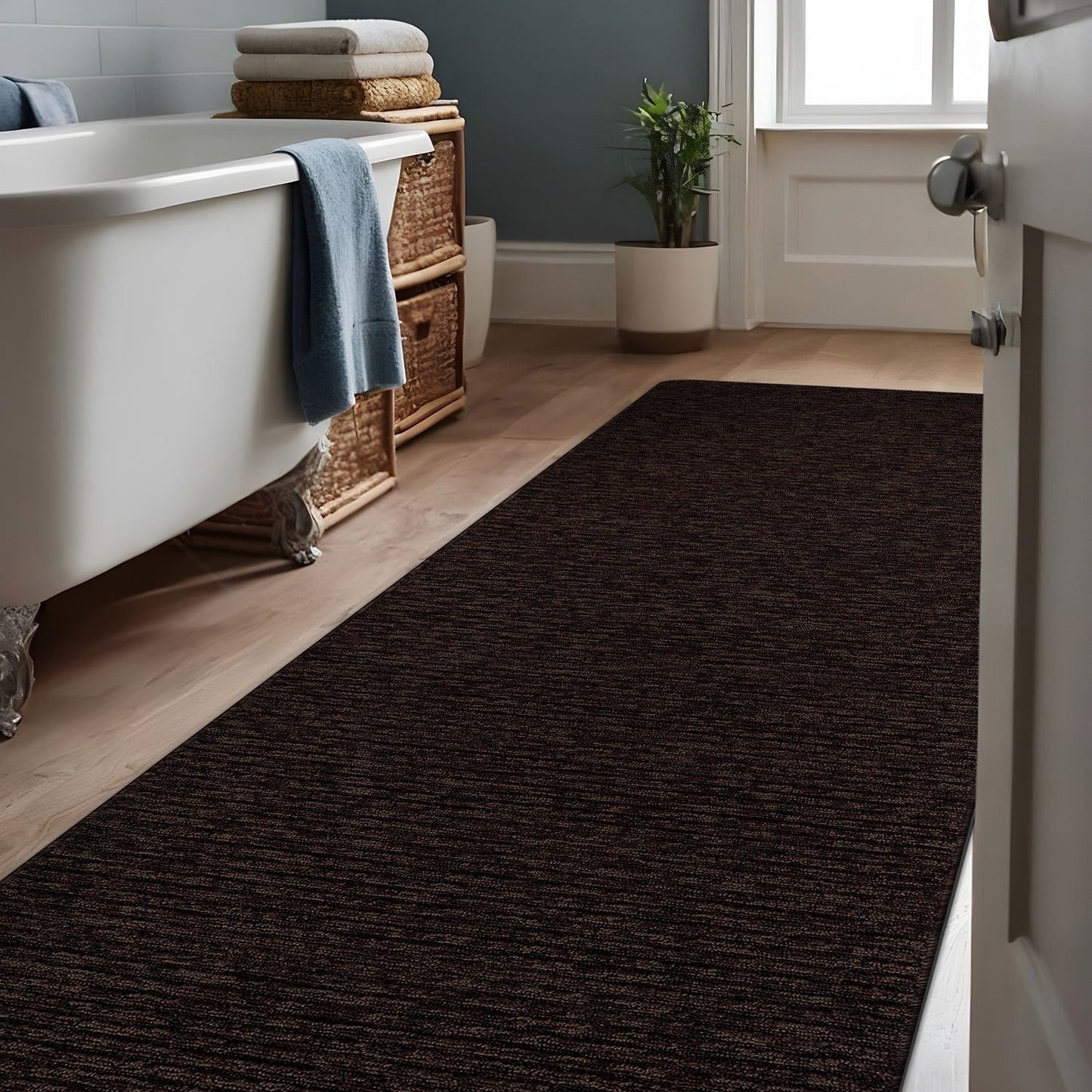 Beverly Rug Solid Color Non-Slip Rubber Back Washable Indoor Area Rug