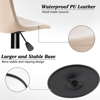 Bossin Adjustable Swivel Bar Stools with Backs – Counter Height