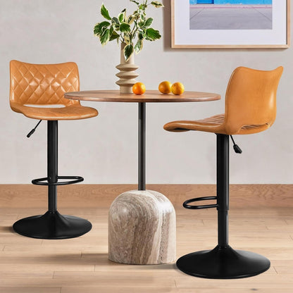 Bossin Adjustable Swivel Bar Stools with Backs – Counter Height