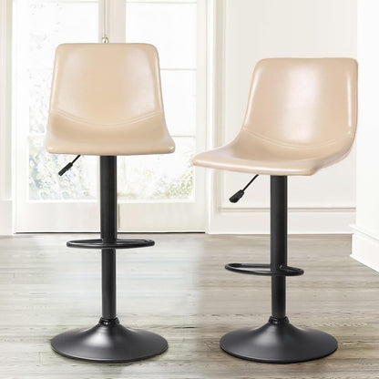 Bossin Adjustable Swivel Bar Stools with Backs – Counter Height