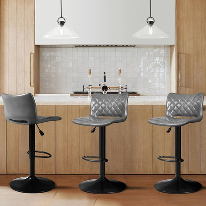 Bossin Adjustable Swivel Bar Stools with Backs – Counter Height