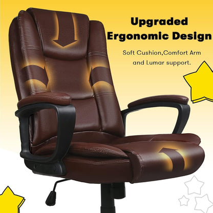Bossin Big and Tall Office Chair High Back Executive Chair Ergonomic Adjustable Executive Leather Chair,400lbs
