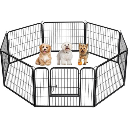 Bossin Dog Playpen Dog Kennel Pen Cage Dog Fence Exercise Pen with Doors 8/16/24 Panel