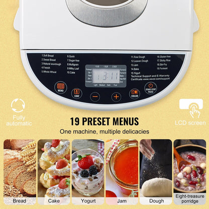 Bread Maker with Gluten Free Setting, Whole Wheat Bread Making, Digital, Programmable