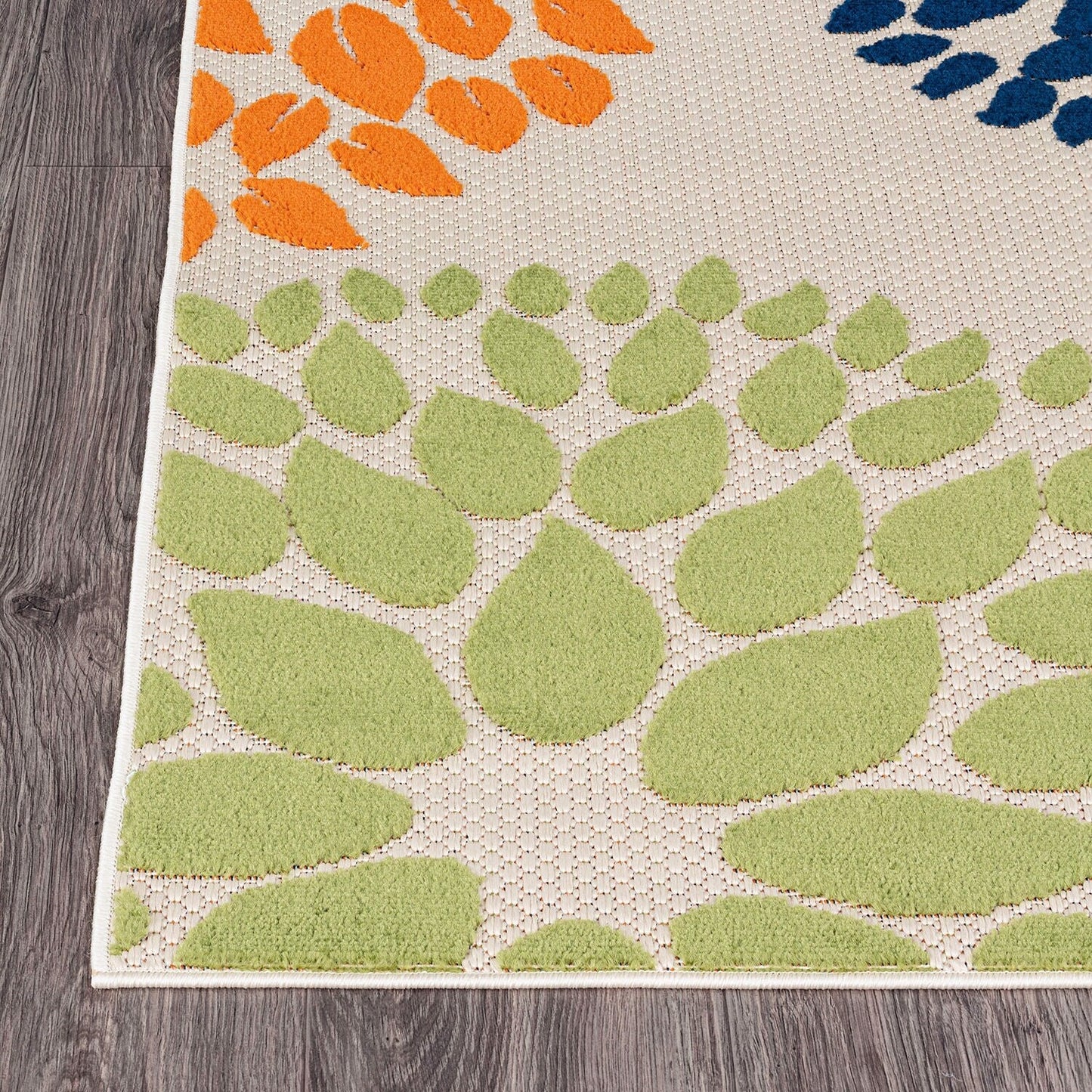 Brescia Modern Floral Circles Indoor/Outdoor Area Rug