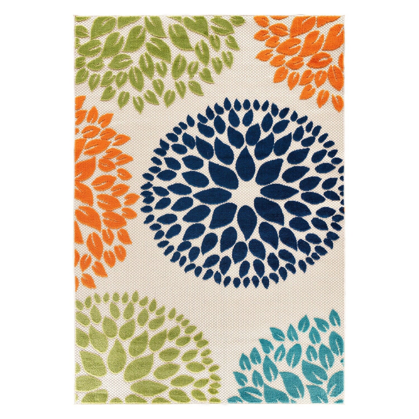Brescia Modern Floral Circles Indoor/Outdoor Area Rug