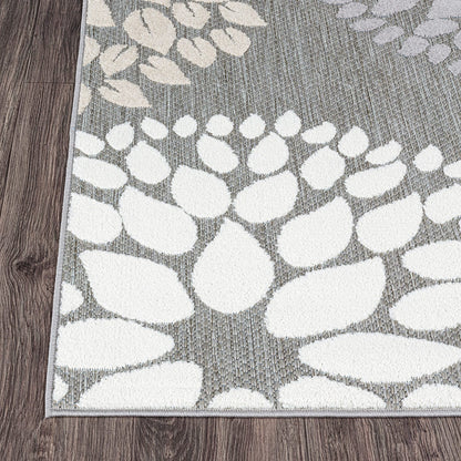 Brescia Modern Floral Circles Indoor/Outdoor Area Rug