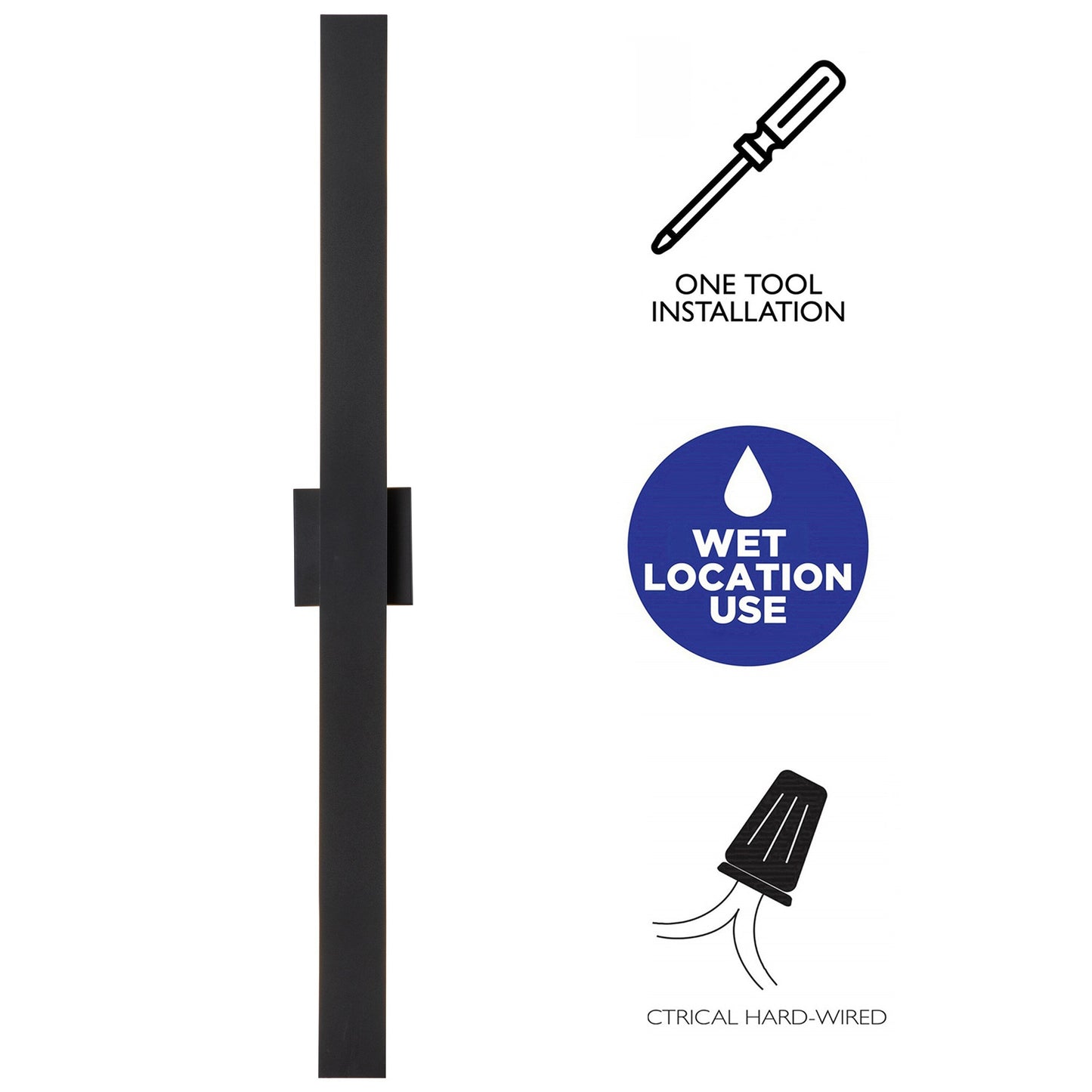 C Cattleya 2-Light Matte Black Aluminum LED Outdoor Wall Sconce