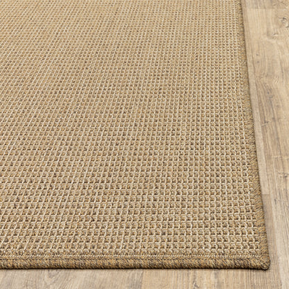 Style Haven Veranda Light Brown Solid Textured Indoor-Outdoor Area Rug