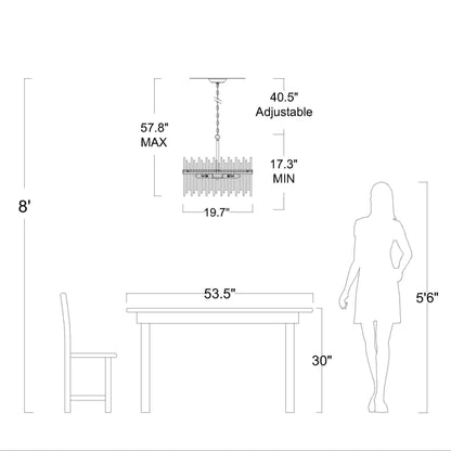 Casandra 5-light Shiny Bronze Chandelier with Clear Glass Bars - Shiny Bronze
