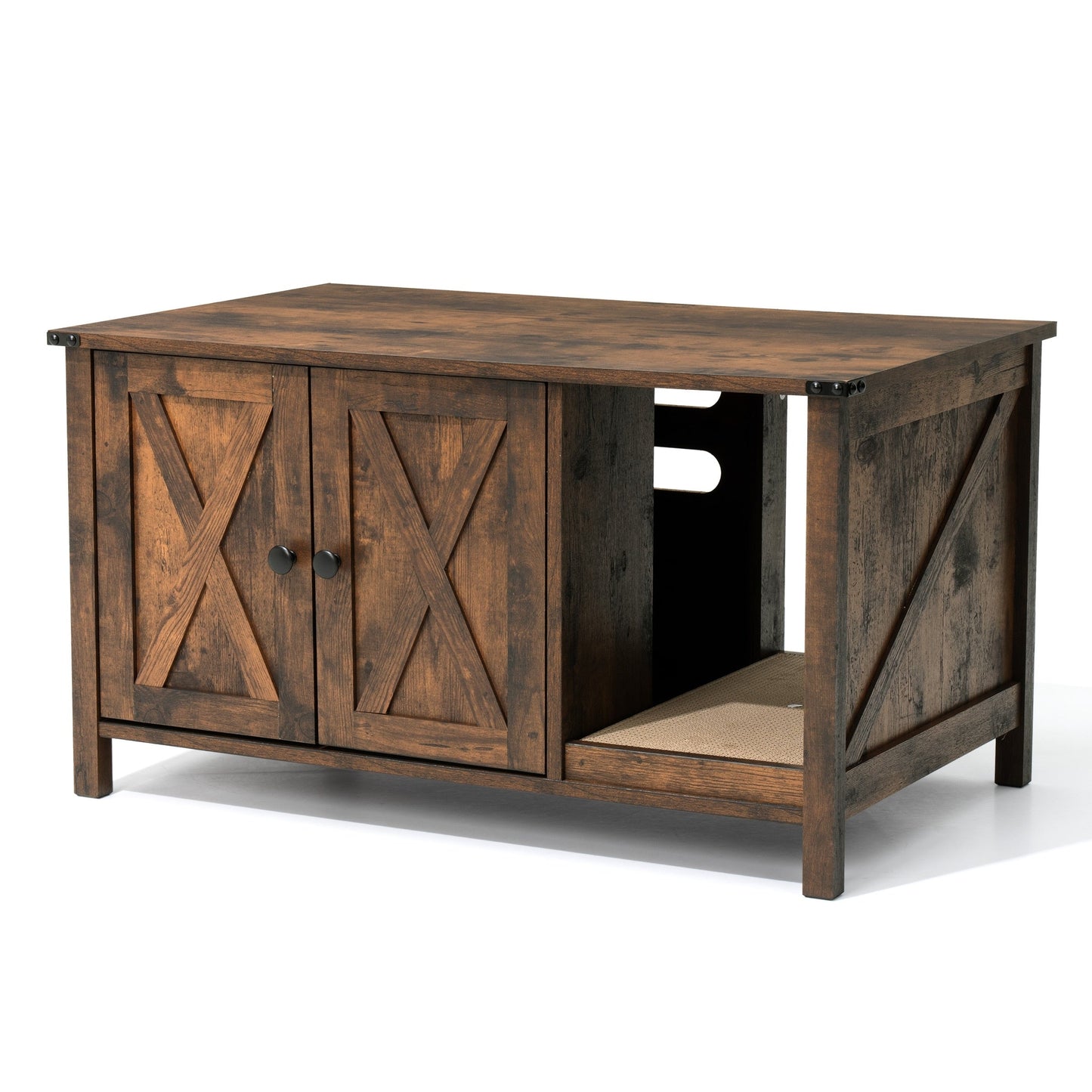 Cat Litter Box Enclosure, Hidden Wood Cat Washroom Furniture with Scratching Post