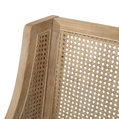 Christopher Knight Home Cataldo Fabric Upholstered Wood and Cane 25.5-Inch Counter Stools (Set of 2)