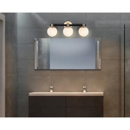 Cecil Globe Metal/Frosted Glass Modern Contemporary LED Vanity, by JONATHAN Y