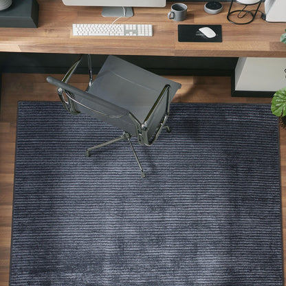 Contemporary Distressed Stripe Machine Washable Area Rug