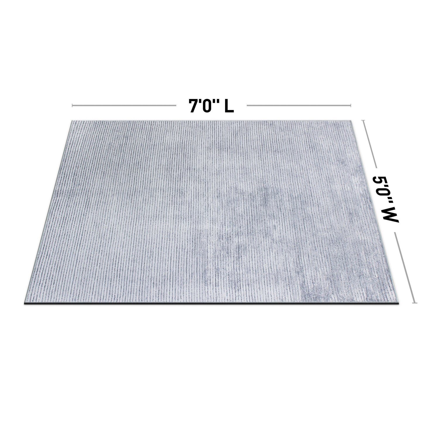 Contemporary Distressed Stripe Machine Washable Area Rug