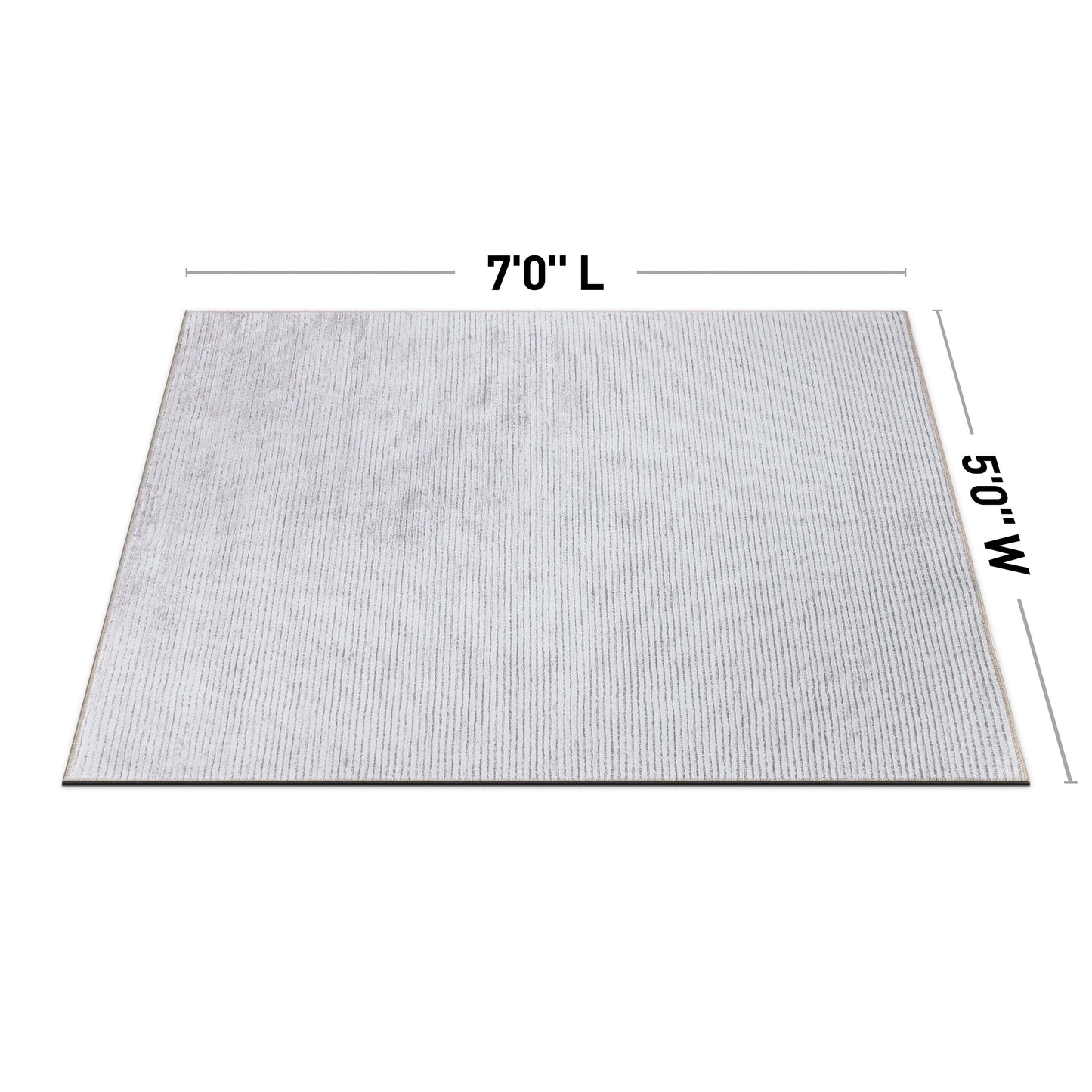 Contemporary Distressed Stripe Machine Washable Area Rug