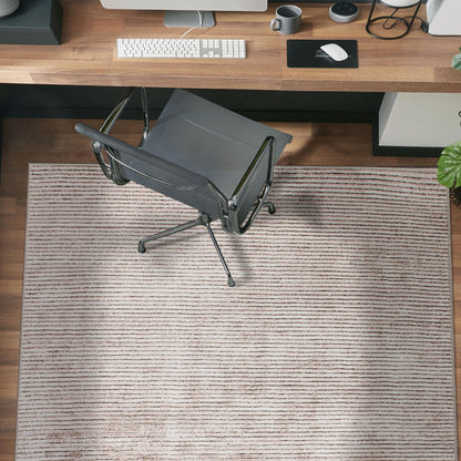 Contemporary Distressed Stripe Machine Washable Area Rug
