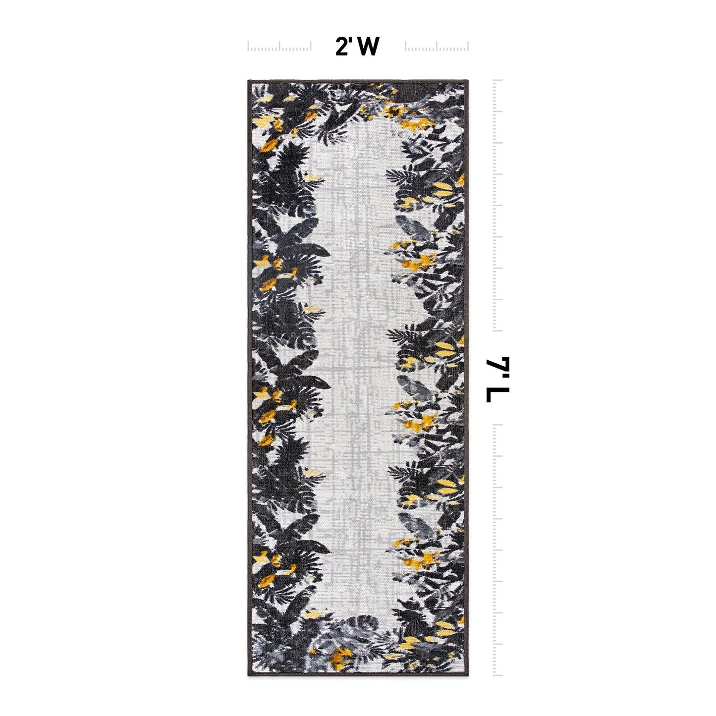 Contemporary Floral Border Indoor/Outdoor Area Rug